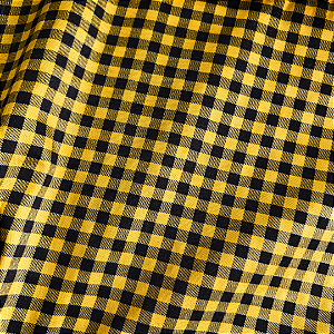 Tricoline Estampado - Xadrez Amarelo e Preto 7mm - 100% Poliéster - 1,50m de Largura