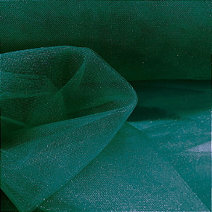 Tecido Tule com Brilho Shine/Francês - Verde Esmeralda - 3,20m de Largura
