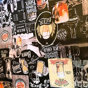 Plástico Térmico Estampado - Cerveja Amarelo