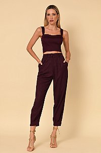 CALÇA LARISSA CASHMERE - AÇAÍ