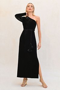 VESTIDO LIA VELUDO - PRETO