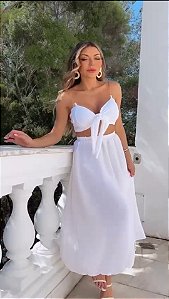 Saia com Fenda e Cropped Top