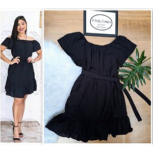 Vestido Ciganinha Mídi com Cinto Faixa no mesmo Tecido
