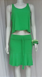 Conjunto de Saia  e Cropped Sem Bojo em Moletinho Premium