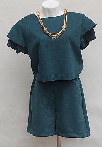 Conjunto em Suede com Short  e Blusa