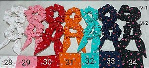 Kit Frufru de Cabelo / Scrunchies / com  Varias Estampas
