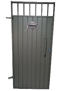 Portão Social Reforçado Com Abertura Superior Caixa de Correio Em Chapa 22