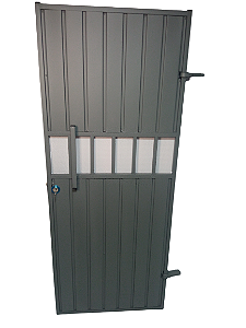 Portão Social Reforçado Mod. Abertura Central Em Chapa 22