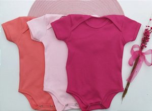 KIT 3 BODY BEBE MENINA SUEDINE 100% ALGODÃO