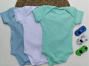 KIT 3 BODY BEBE MENINO SUEDINE 100% ALGODÃO