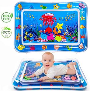 Tapete Bebê Infantil Inflável Água Atividades Sensorial Almofada Menino e Menina