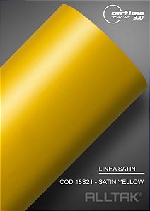 Adesivo envelopamento Satin Yellow ( Largura do rolo - 1,38m ) - VENDA POR METRO