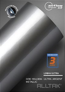 Adesivo envelopamento Argent Metallic ( Largura do rolo - 1,38m ) - VENDA POR METRO