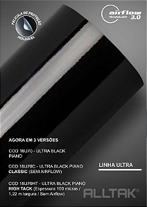 Adesivo envelopamento Black Piano ( Largura do rolo - 1,38m ) - VENDA POR METRO