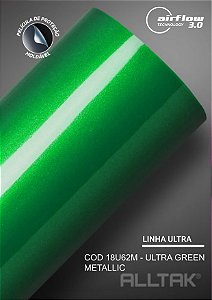 Adesivo envelopamento Green Metallic ( Largura do rolo - 1,38m ) - VENDA POR METRO