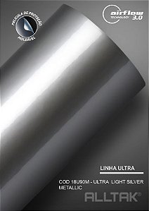 Adesivo envelopamento Light Silver Metallic ( Largura do rolo - 1,38m ) - VENDA POR METRO