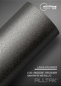 Adesivo Envelopamento Jateado Krusher Graphite Metallic - ( Largura Do Rolo - 1,38m ) - VENDA POR METRO