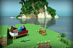 Adesivo de Parede - Minecraft Island