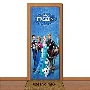 Adesivo de Porta - Frozen Anna Elsa Olaf Kristoff Hans Sven