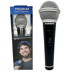 Microfone Samson R21S + Cabo P10 XLR 3,5m