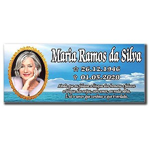 Porcelana Placa Lisa 10x25cm para Lápides e Jazigos
