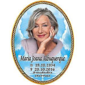 Foto em Porcelana Oval 9x12cm para Jazigos e Lápides