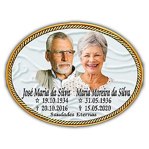 Foto em Porcelana Oval 11x14cm para Jazigos e Lápides