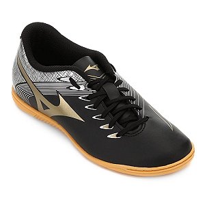 Chuteira Futsal Mizuno Genius in - Preto e Dourado