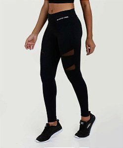 Calça  Legging Fitness Tule - Preto