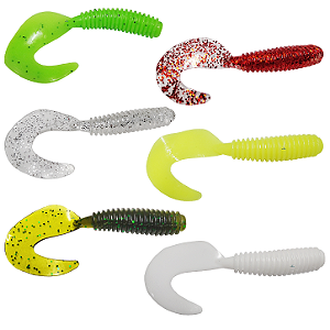 Kit 6 Isca Artificial Grub Soft 7cm 3g
