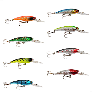 Kit 8 Isca Artificial Barbela Grande 9cm 7g