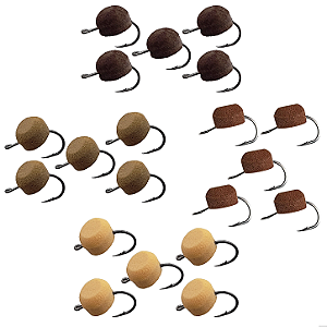 Kit Isca Artificial Fly em E.V.A. 10mm com Anzol - 20 unidades