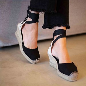 flatz espadrille preta 7cm - este modelo será descontinuado e não terá reposição. Garanta o seu!