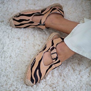 flatz espadrille sapato fivela zebra - Último par 40!