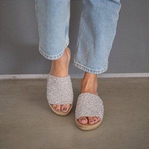 flatz espadrille slide bordada transparente