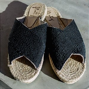 flatz espadrille slide x preta fosca