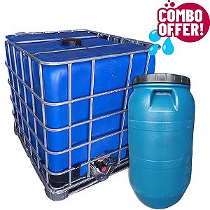 COMBO ABASTECIMENTO DE ÁGUA* - 1 Container 1000 Litros + 1 Bombona de 80 Litros