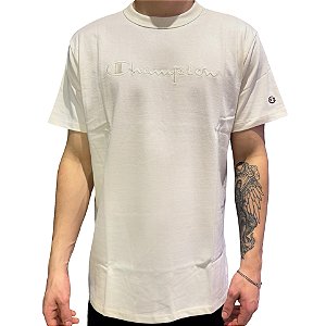 Camiseta Champion Script Bordado Natural