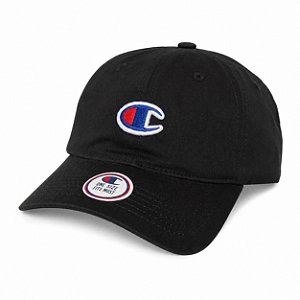Boné Champion Baseball Six Aba Curva Logo 3D Preto