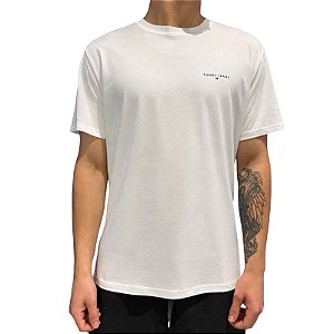 Camiseta Tommy Jeans Linear Chest Tee Ext Off White