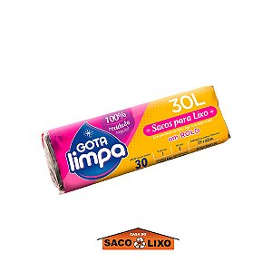 Saco de lixo - 30 Litros - Preto - Gota Limpa