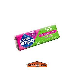 Saco de lixo - 50 Litros - Preto - Gota Limpa