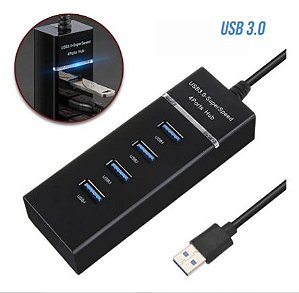 Hub Cabo Usb 3.0 Extensão 4 Portas High Speed Hd Pen Drive