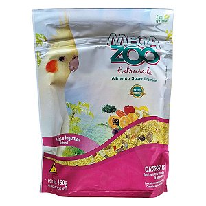 Ração Extrusada Calopsitas Frutas e Legumes MegaZoo 350g