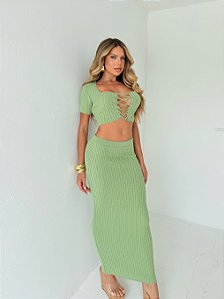 Conjunto tricô modal Laise