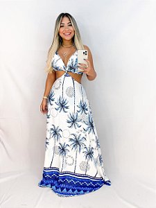 Vestido longo estampado Lo