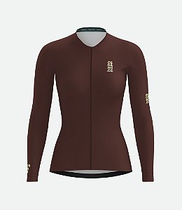 Jersey Basic Chocolate Manga Longa - Feminino