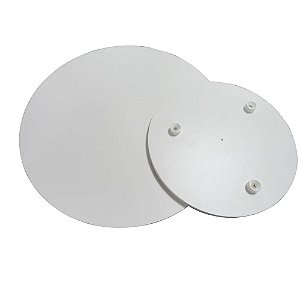 Tabuleiro Redondo de 18 Cm Para Bolo Em Mdf Com Face Branca