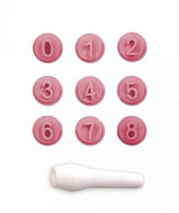 Kit Carimbos Números Rosa