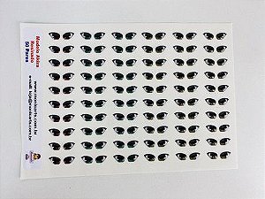 Olhos Adesivos Resinados Akira